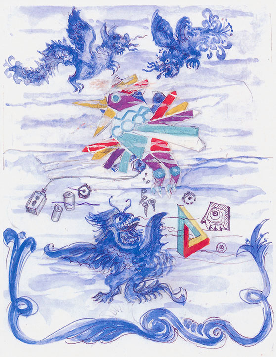 Watercolour illustration of The Nightingale by Marius Guldager